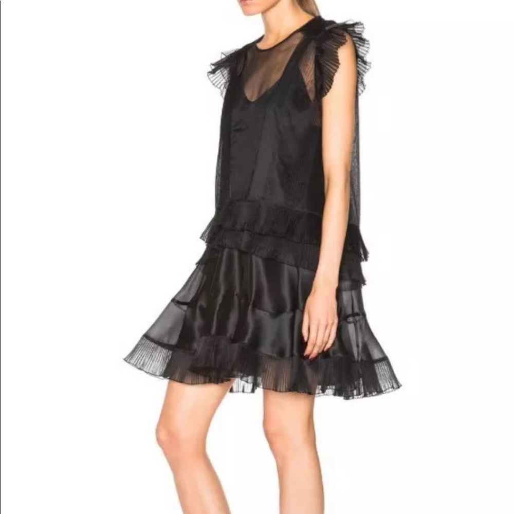 Isabel Marant Pleated Organza Silk Dress Vila - Picture 4 of 6